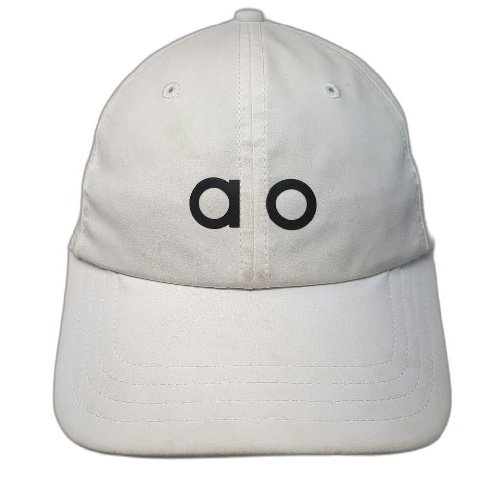 Alo Yoga Baseball Cap White One Size ao Logo Strapback Polyester Athletic Hat